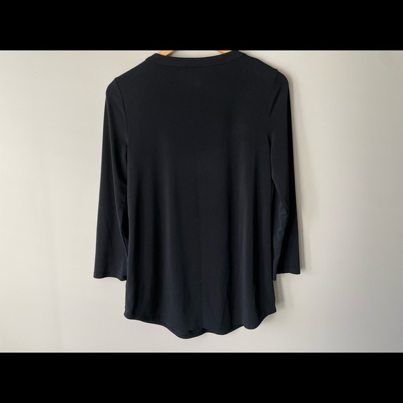 Anne Klein Black Blouse with Gold tone Buttons - Picture 2 of 6